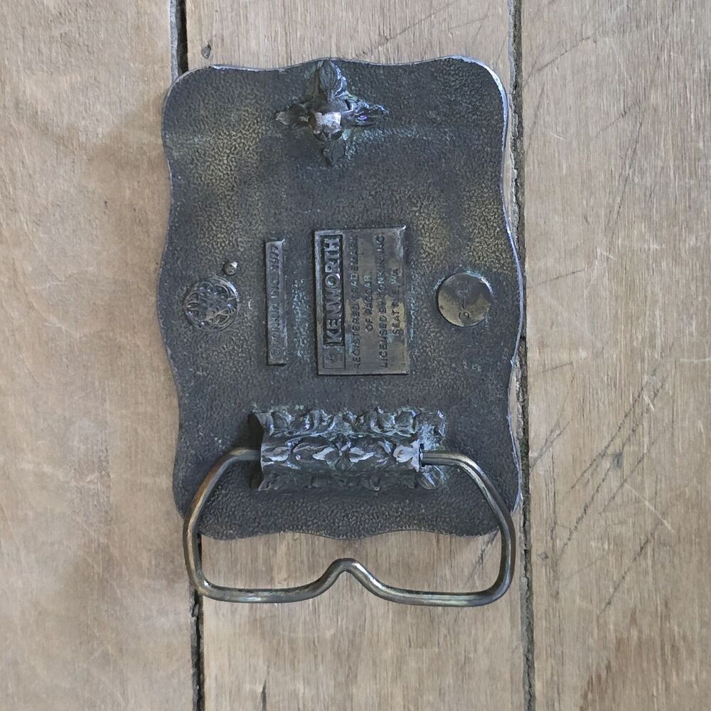 Vintage 1977 Kenworth Belt Buckle K. Whopper Trucker Semi Truck Metal - Picture 3 of 6